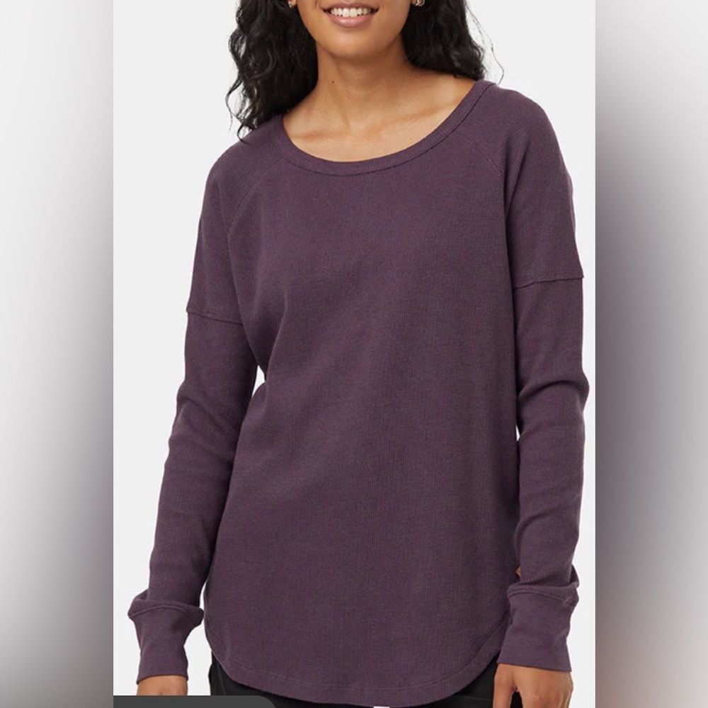 Tentree TreeWaffle Crew Longsleeve Purple Small NWT